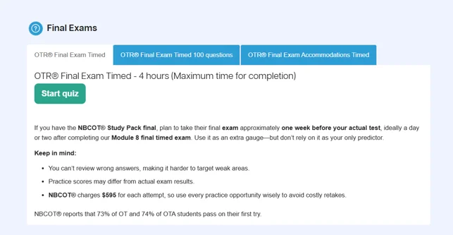 Pass the OT Final Exam